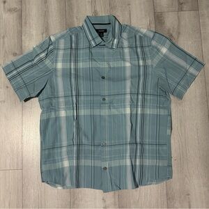 Alfani Teal Plaid Casual Button Down Shirt